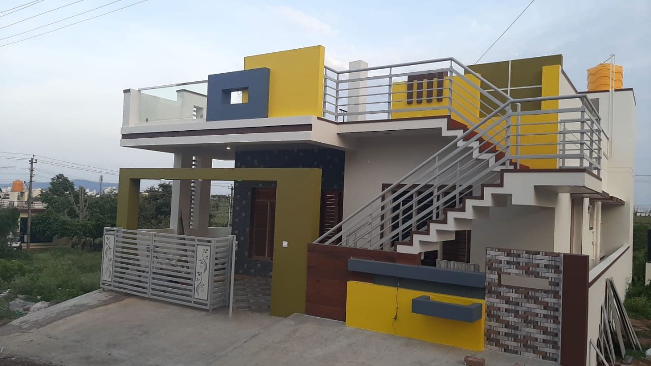 Finished 30x40 independent house with yellow elevation, Bengaluru